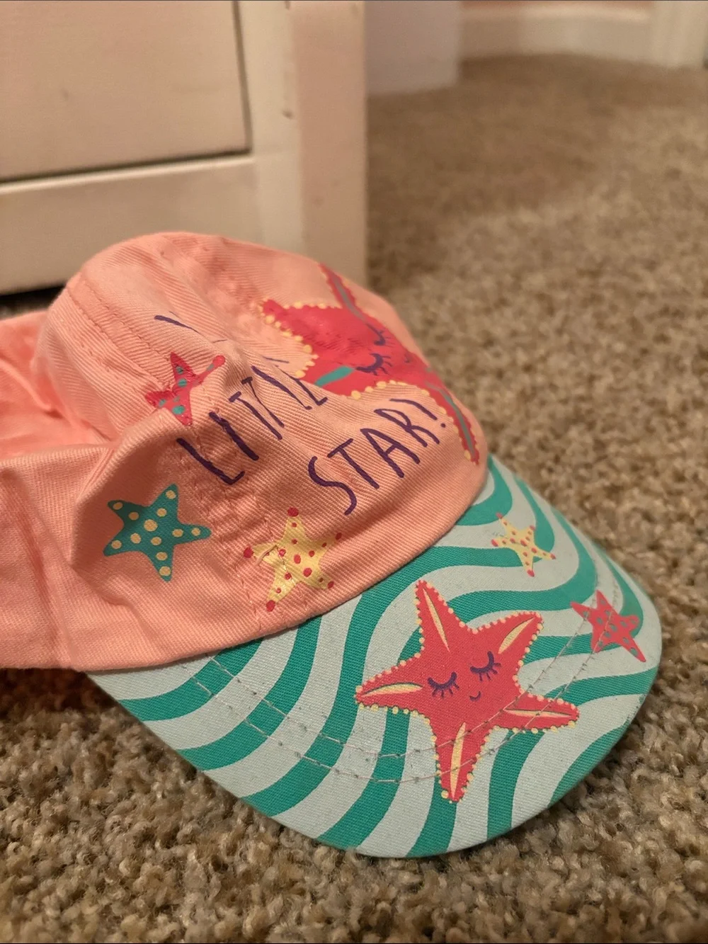 Kids Pink 'I'm A Little Star' Starfish Baseball Cap